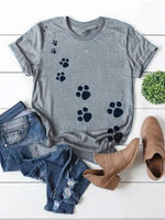 Load image into Gallery viewer, Women&#39;s Cute Dog Paw Print Short Sleeve T-Shirt
