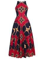 Load image into Gallery viewer, Women&#39;s Round Neck Sleeveless Ethnic Print Dress
