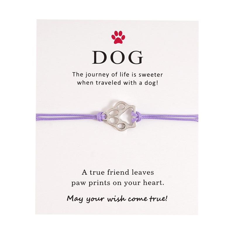 Ladies adjustable bracelet with DOG paw pattern