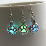 Load image into Gallery viewer, Personalized Hollow Multicolor Luminous Dog Paw Earrings
