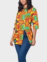 Load image into Gallery viewer, Ethnic Zipper Round Neck Mid-length Split Top
