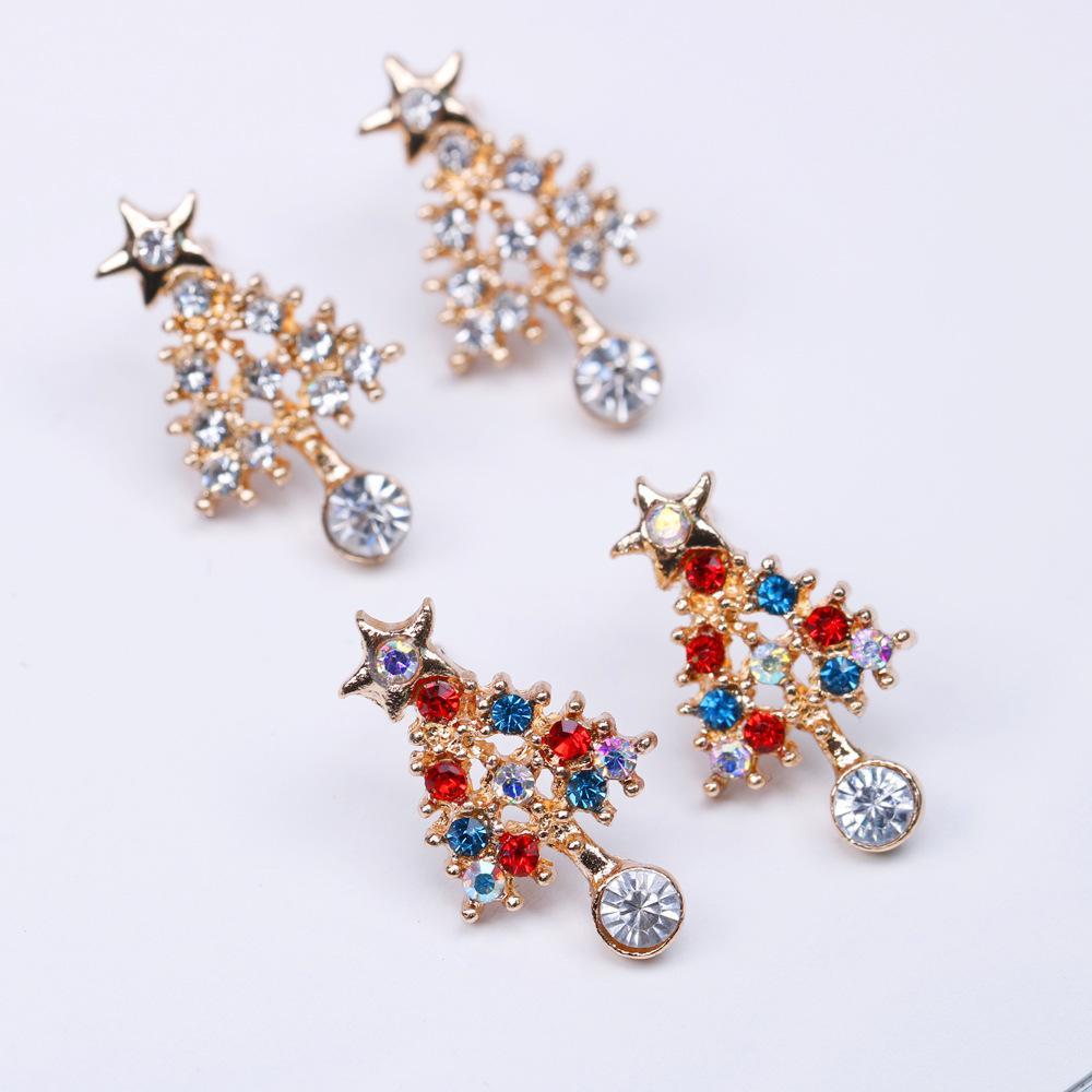 Christmas Ornaments Diamond Christmas Tree Earrings