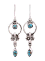 Load image into Gallery viewer, Vintage Inlaid Turquoise Earrings
