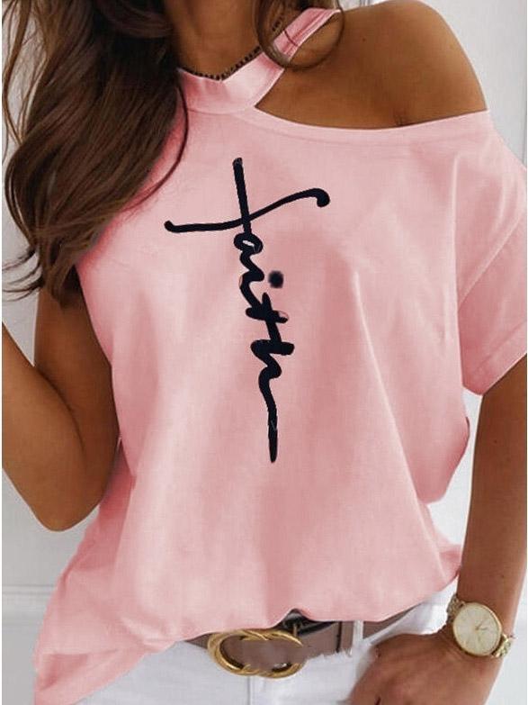 Women's Faith Off-the-shoulder T-shirt