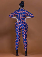 Load image into Gallery viewer, Sexy printed three-quarter sleeve jumpsuit
