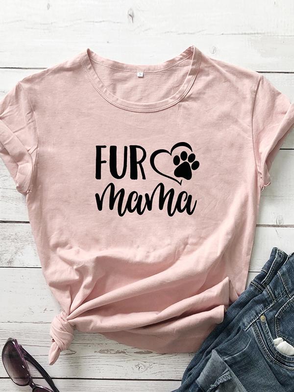 Casual loving dog paw T-shirt