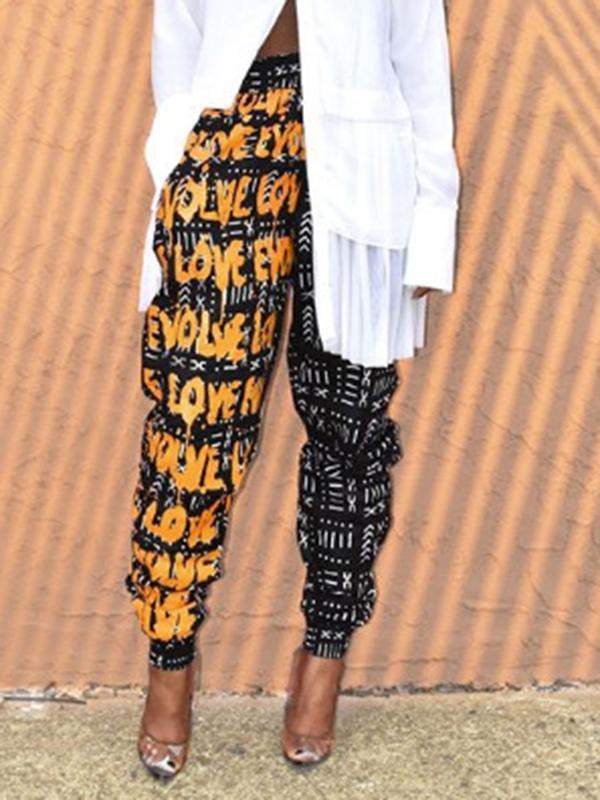 Casual high waist zipper trousers