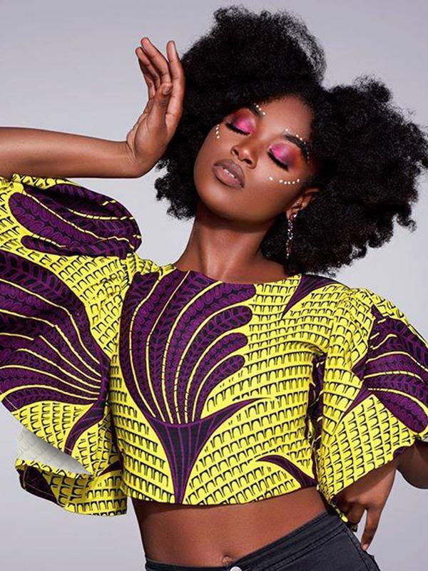 Sexy open back lotus sleeve top