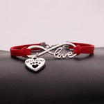 Load image into Gallery viewer, Ladies &quot;infinity best friend&quot; love dog paw pendant bracelet

