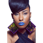 Load image into Gallery viewer, African print ethnic style retro earrings fashion geometric leaf earrings
