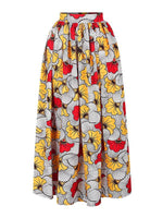 Load image into Gallery viewer, Fashion African Print Slotted Neck Top Split Long Skirt Two Piece Set
