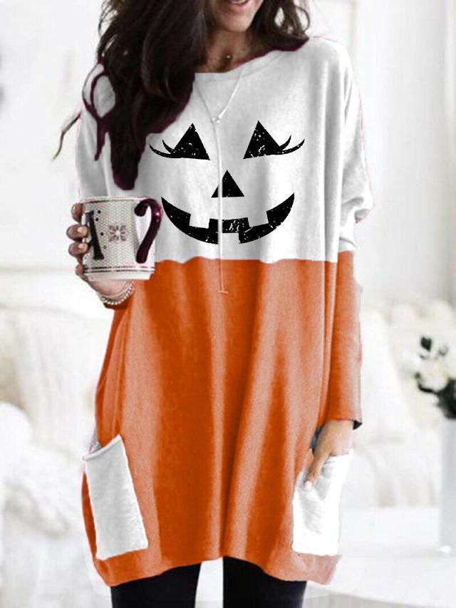 Women's Jack-O-Lantern contrast stitching T-shirt