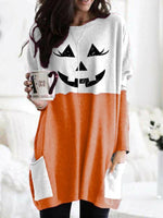 Load image into Gallery viewer, Women&#39;s Jack-O-Lantern contrast stitching T-shirt
