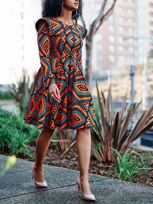 Women's retro long sleeve zipper coat