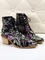 Load image into Gallery viewer, Ladies Embroidered Print Block Heel Shoes
