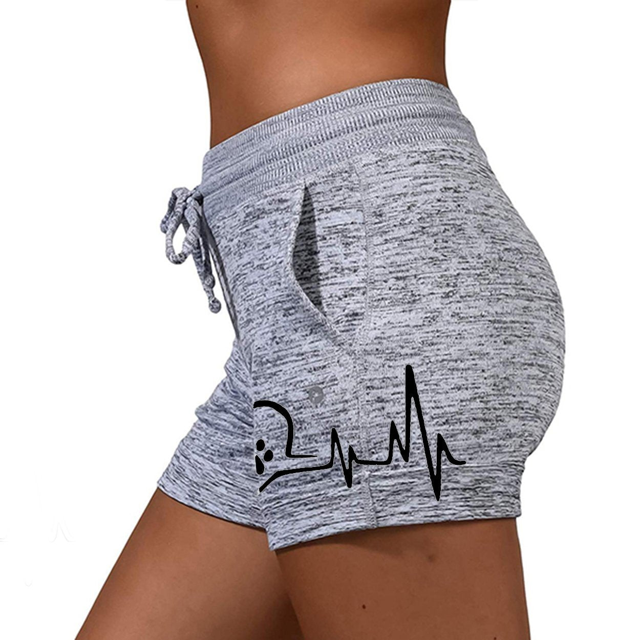 Cute dog paw print casual shorts