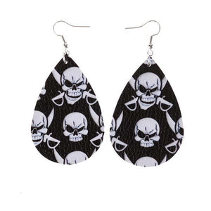 Halloween pattern drop earrings