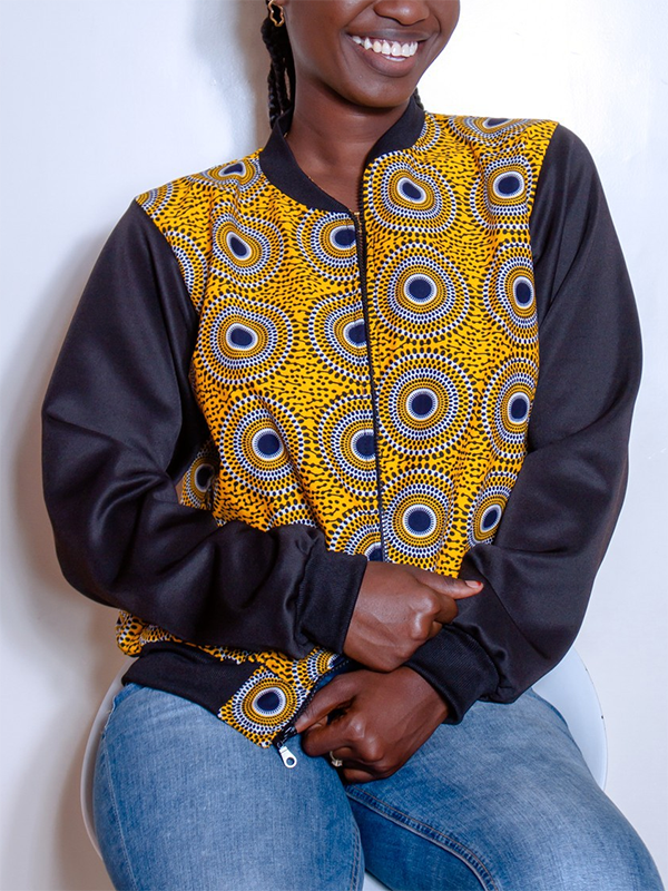 Ethnic print casual patchwork jacket