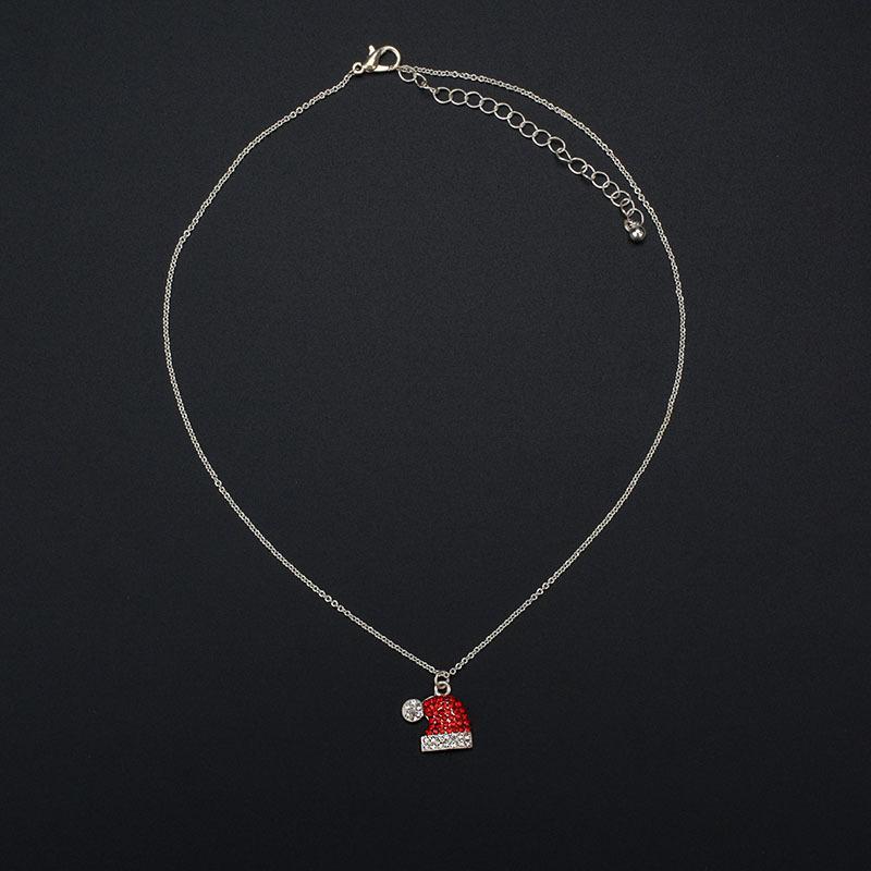 Women's Crystal Christmas Hat Necklace