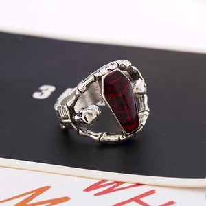 Halloween skull coffin ring