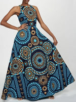 Load image into Gallery viewer, Women&#39;s sleeveless African print maxi dress
