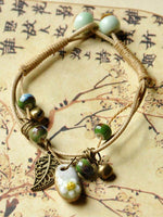 Load image into Gallery viewer, Women&#39;s hand-woven ethnic ceramic beads flower bracelet
