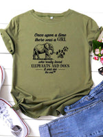 Load image into Gallery viewer, Casual Elephant Print Crew Neck Short sleeve T-shirt
