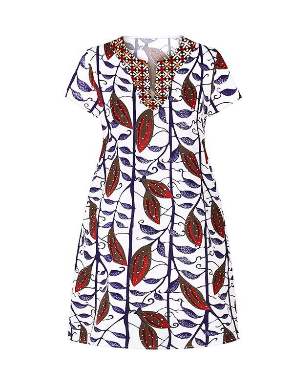 Casual V-neck Short Sleeve Dress