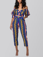 Load image into Gallery viewer, Women&#39;s Ethnic Lantern Sleeve Strapless Jumpsuit
