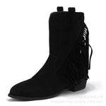 Load image into Gallery viewer, Women&#39;s Retro Fringed Mid-heel Platform Martin Boots
