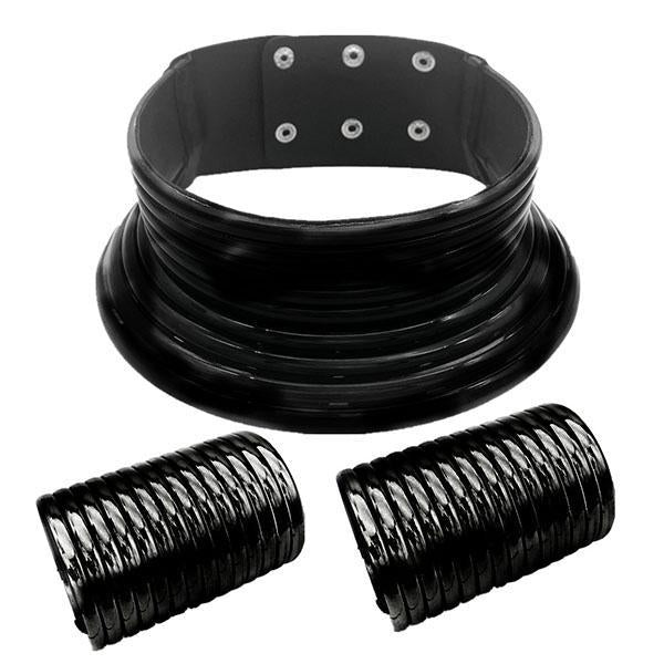 Tribal Exaggerated Necklace Two-hand Ring Bracelet Set