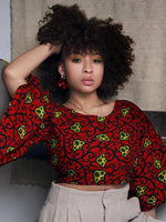 Load image into Gallery viewer, Sexy open back lotus sleeve top
