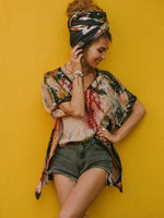 Load image into Gallery viewer, Ladies Bohemian Tie-dye Print Top
