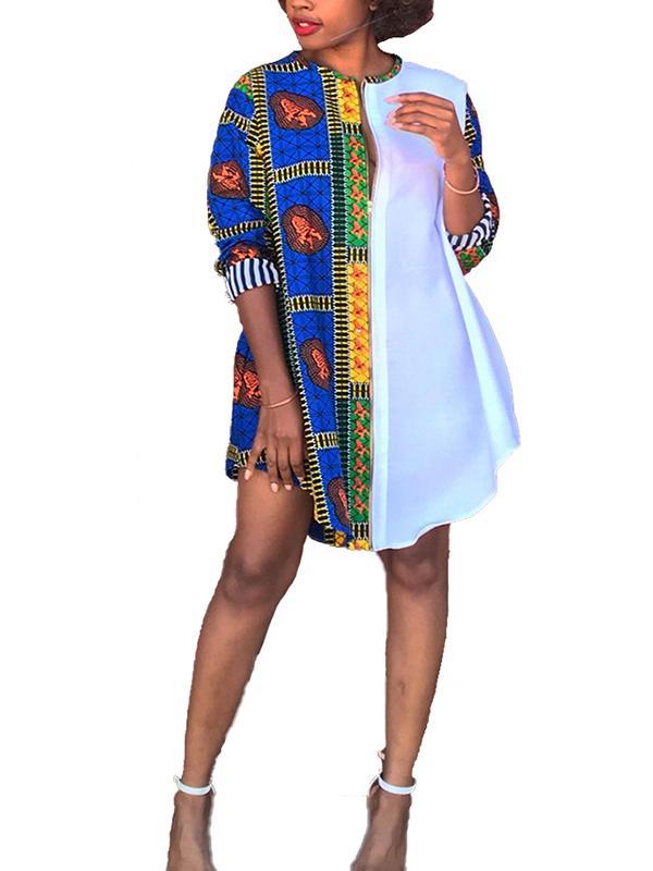 Fashion Print Shirt Dress