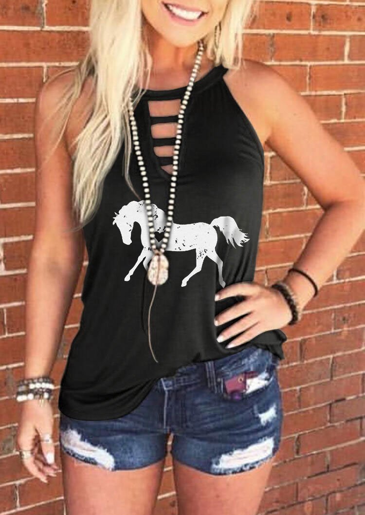 Women's Horse Print Tank
