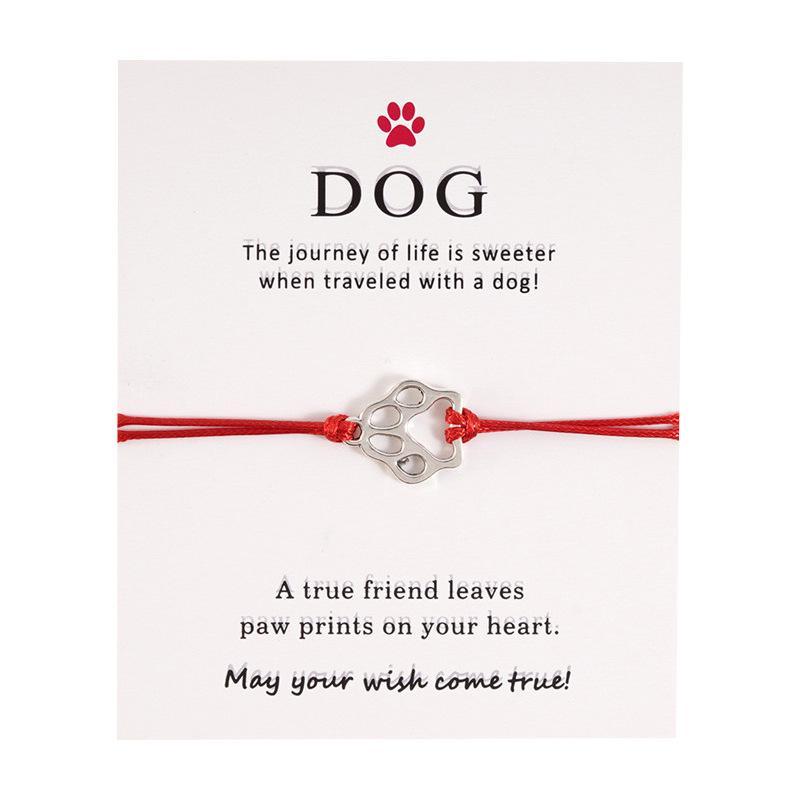 Ladies adjustable bracelet with DOG paw pattern