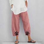 Load image into Gallery viewer, Paw Print Comfy Loose Fit Linen Pants

