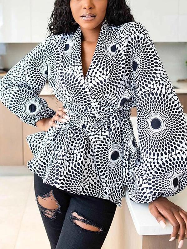 Women's Retro African Print Shirt
