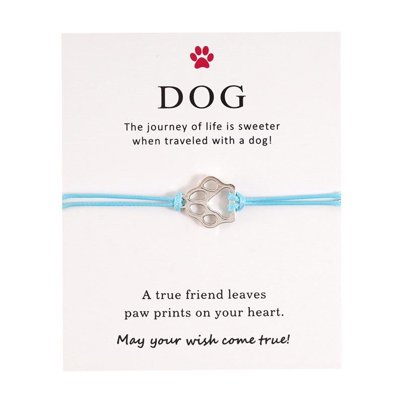 Ladies adjustable bracelet with DOG paw pattern