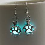 Load image into Gallery viewer, Personalized Hollow Multicolor Luminous Dog Paw Earrings
