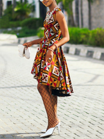 Load image into Gallery viewer, Ethnic print slim sleeveless dress
