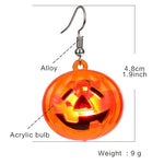 Load image into Gallery viewer, Pumpkin glitter earrings for Halloween parties
