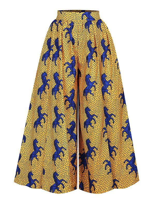 Women's Printed Short-sleeved Top Wide-leg Pants Two-piece Set