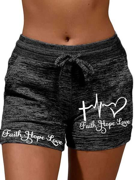 Faith Hope Love Casual Shorts