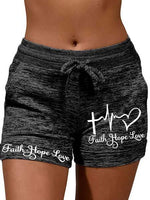 Load image into Gallery viewer, Faith Hope Love Casual Shorts
