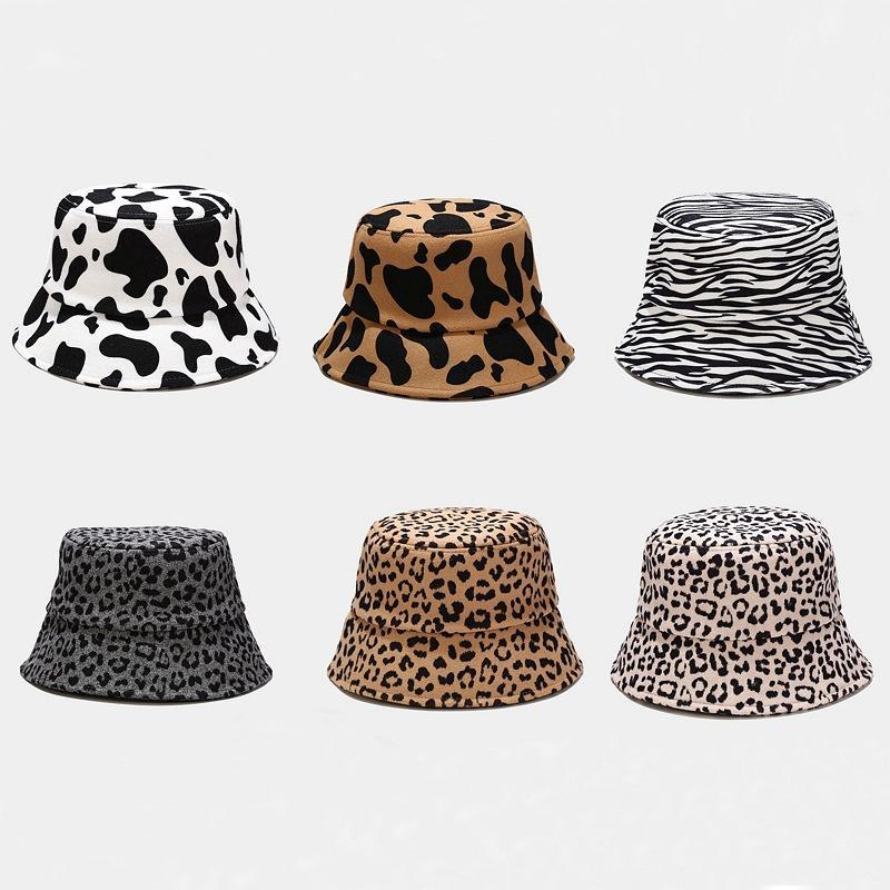 Ladies Cow Zebra Printed Fisherman Hat