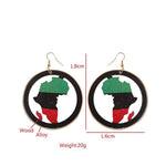 Load image into Gallery viewer, Map hollow wooden big earrings
