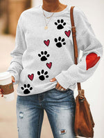 Load image into Gallery viewer, Women&#39;s casual round neck dog paw print sweater
