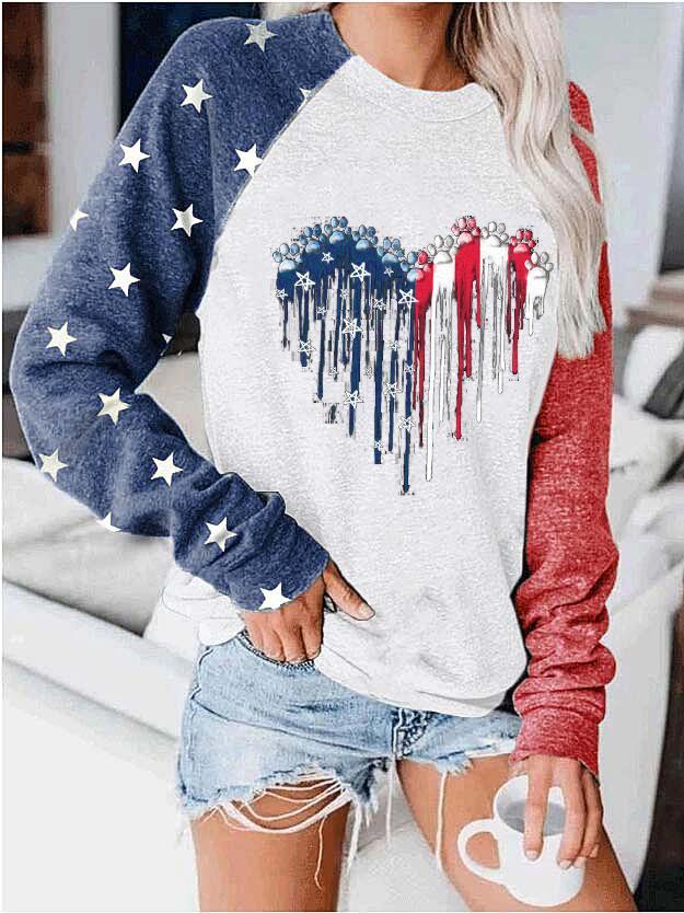 Cute dog paw print casual hoodie