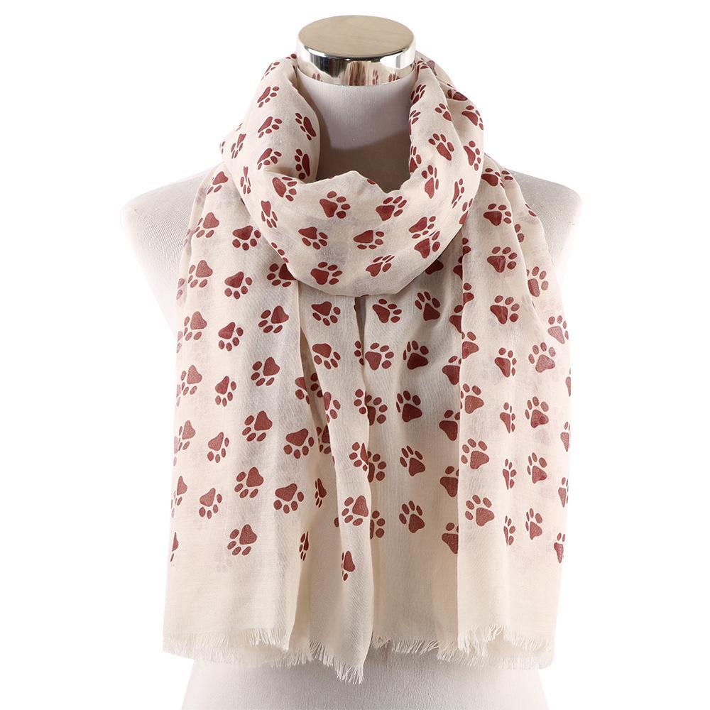 Cute dog paw print scarf
